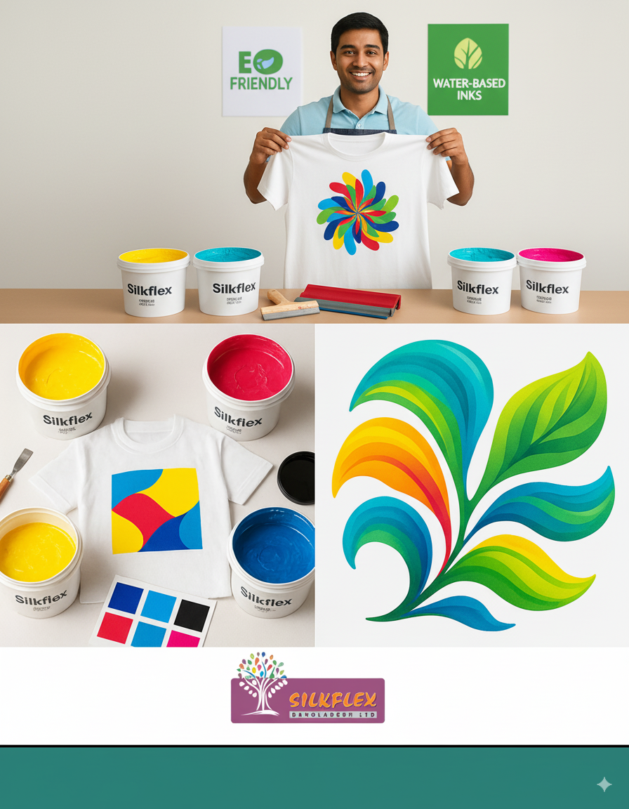 Silkflex textile printing collage